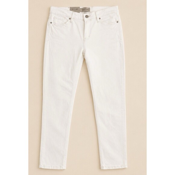 Calvin Klein Denim - New Calvin Klein White Denim Jeans Women's Sz 12 Straight Leg Slim Quiet Luxury